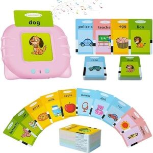 Montessori Talking Flash Cards Toy for Toddlers,Sensory Learning (Pink)- NIB